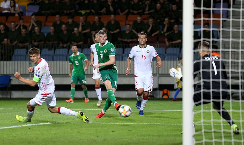 Paddy McNair’s goal gave Northern Ireland victory over Belarus in their last meeting in 2019