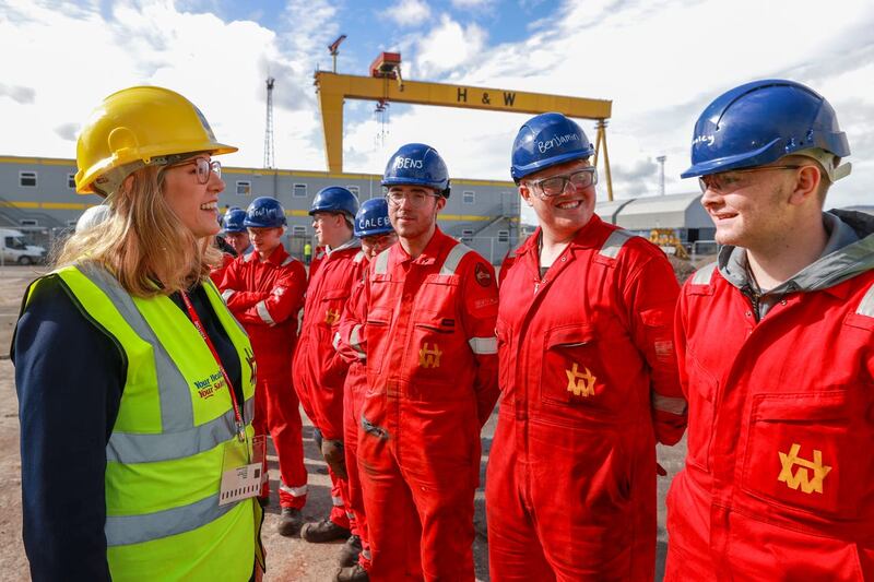 Penny Mordaunt visits Harland and Wolff shipyard