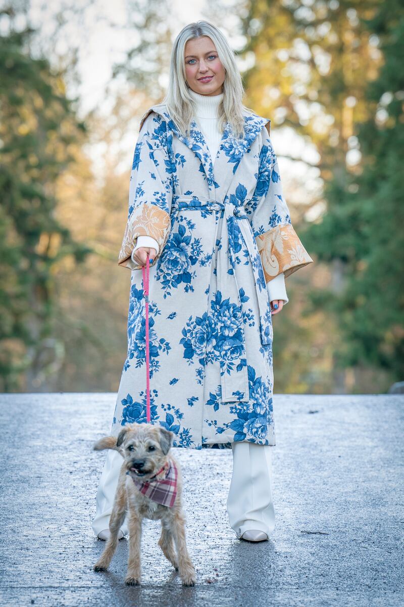 One of the four Delft Blue Floral Kimono Coats at Dumfries House, the headquarters of the King's Foundation 