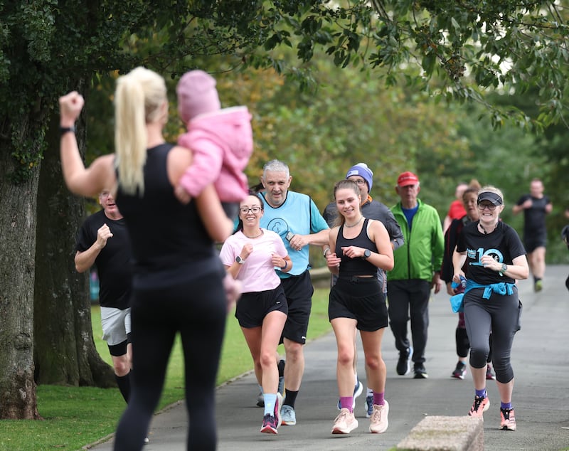 Runners take part in the 20th anniversary parkrun at the Waterworks in  Belfast on Saturday  with hundreds taking part on Saturday.
PICTURE COLM LENAGHAN