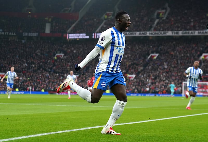 Yankuba Minteh opened the scoring for Brighton at Old Trafford