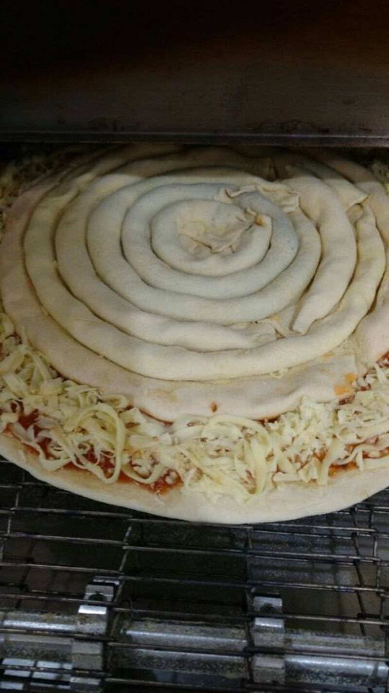 pizza in the oven 