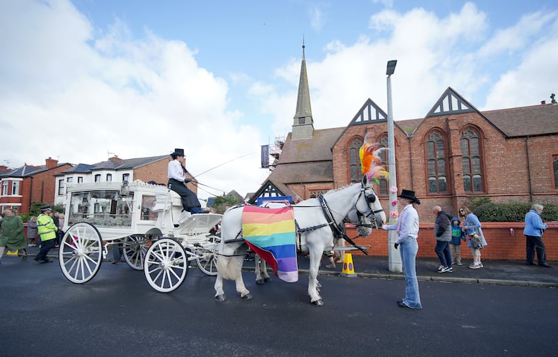 The horse-drawn carriage that carried the coffin of Southport stabbing victim Elsie Dot Stancombe