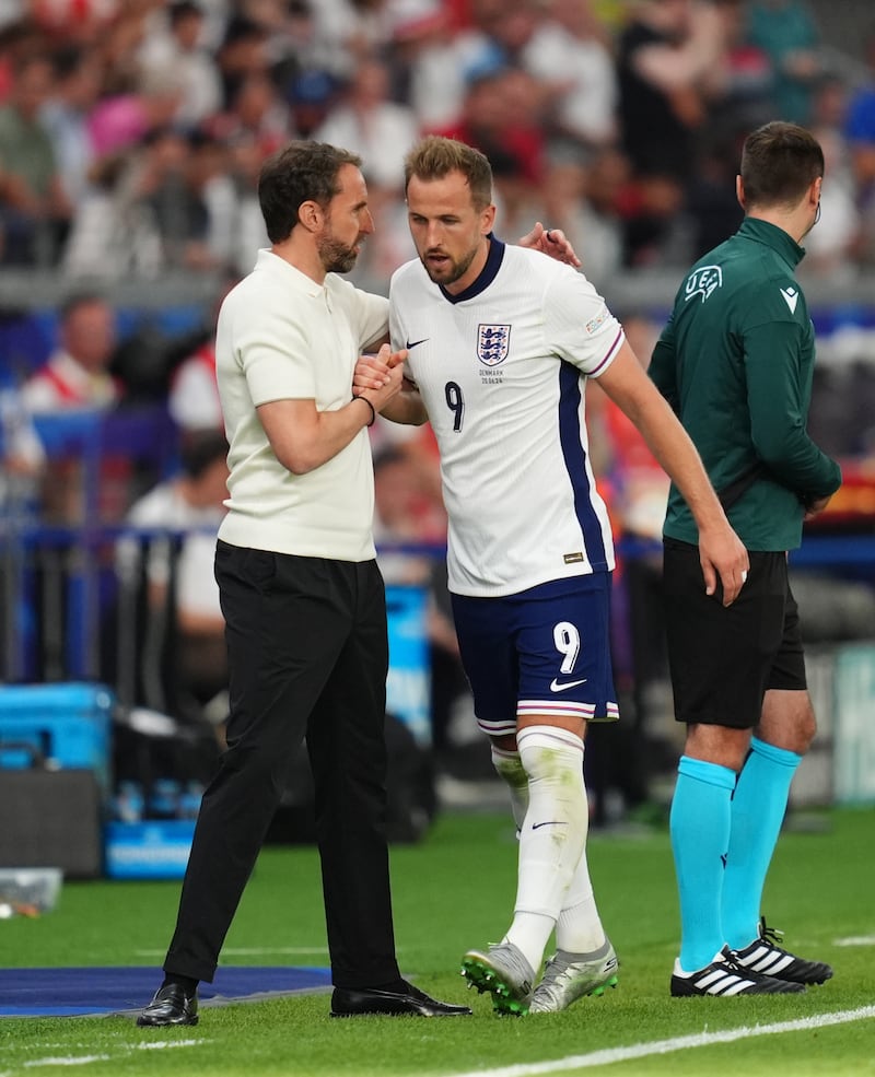 Harry Kane was replaced by Gareth Southgate in the second half .