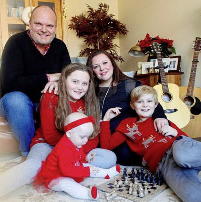 BBC Radio Ulster presenters Ralph and Kerry McLean with their children Tara, Dan and Eve 