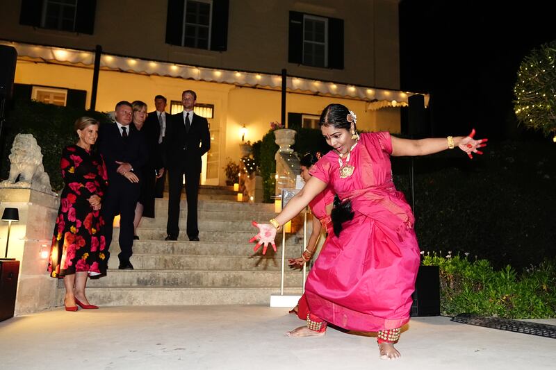 Guests enjoyed a dance display put on by the Indian High Commission at the reception on Monday night