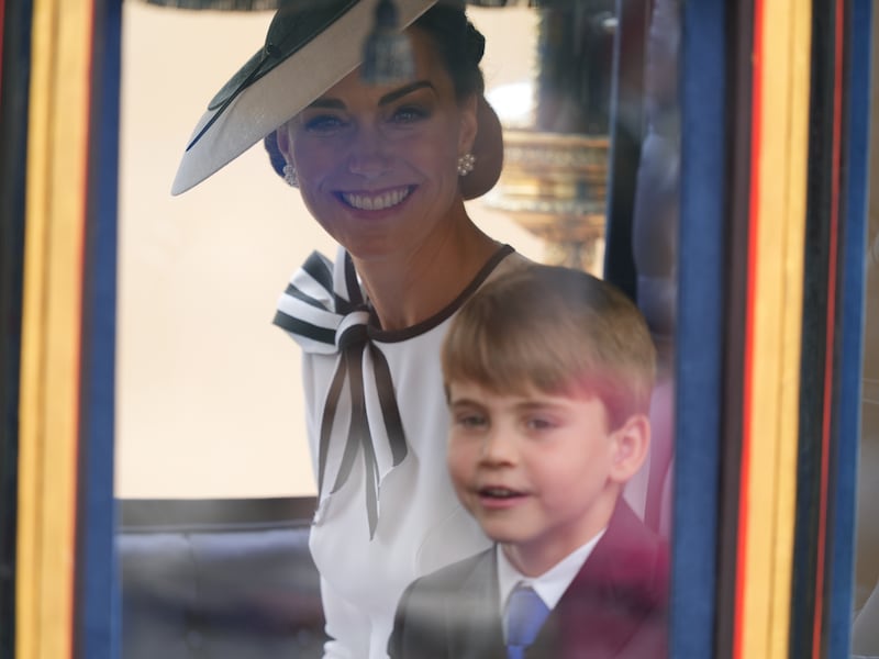 The Princess of Wales and Prince Louis arrive for the Trooping the Colour ceremony