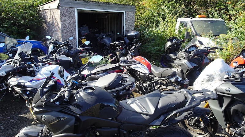 Stolen motorbikes were also among the vehicles seized.