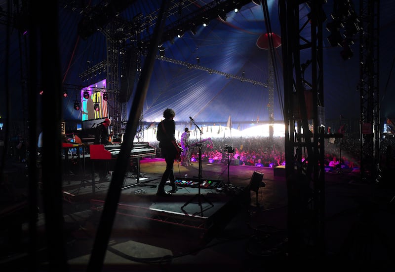 Kasabian were watched by thousands in a packed tent