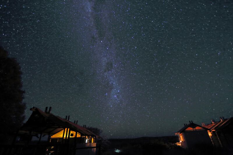 Starry sky over Kalahari Tent Camp, South Africa, Kgalagadi Transfrontier National Park