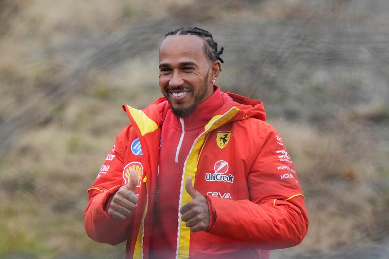 Hamilton saluted fans at the track (AP Photo/Luca Bruno)