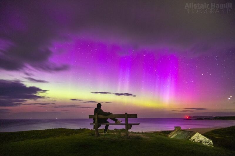 Alistair Hamill captured himself enjoying the wonders of the nightsky at Whitepark Bay in August 2024