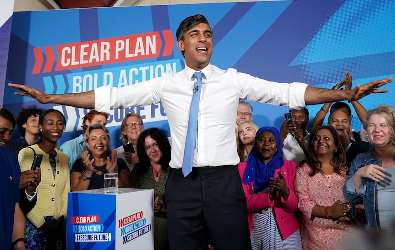 Rishi Sunak spoke to Tory activists in the usually safe Conservative seat of Chelsea and Fulham on Monday evening
