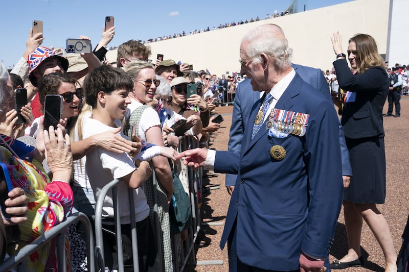 The King meets well-wishers in Canberra