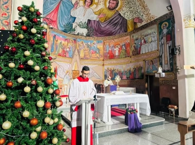 Parishioners of Holy Family Parish in Gaza City gathered for an Advent Service on December 17 2024 PICTURE: ACN