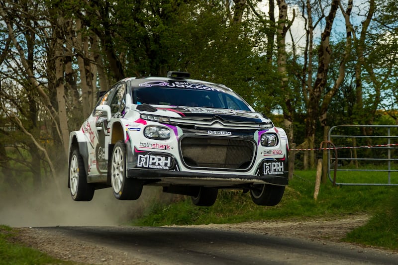 Desi Henry netted a comfortable victory on the Maiden City Stages despite his Citroen C3 Rally2 developing a late misfire. Picture: David Harrigan