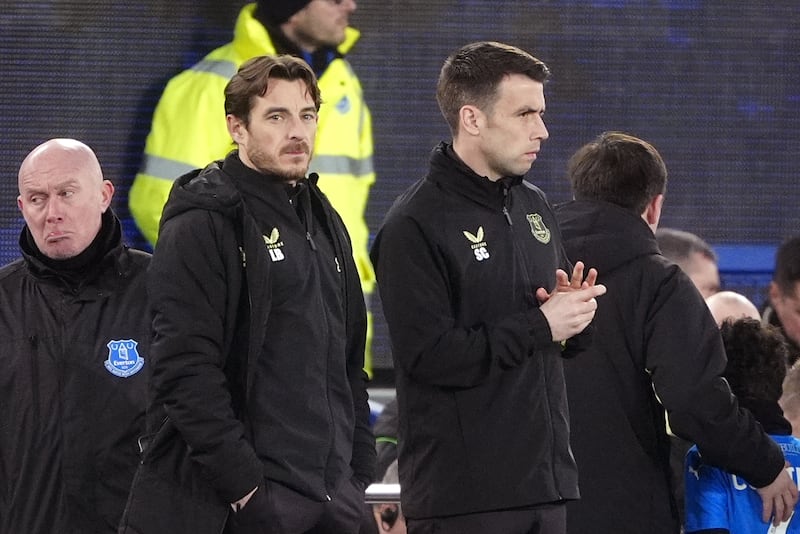 Everton caretaker managers Leighton Baines, left, and Seamus Coleman oversaw a cup victory against Peterborough