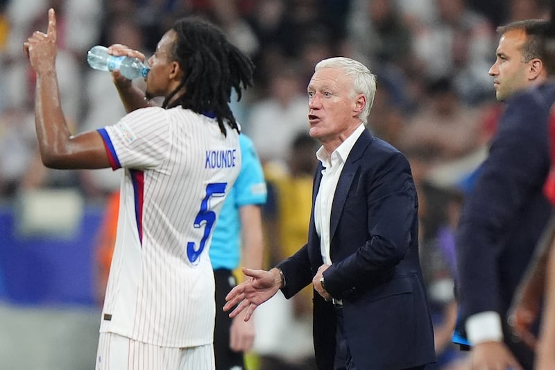 France manager Didier Deschamps, right, was asked about his future after their Euro 2024 semi-final exit to Spain