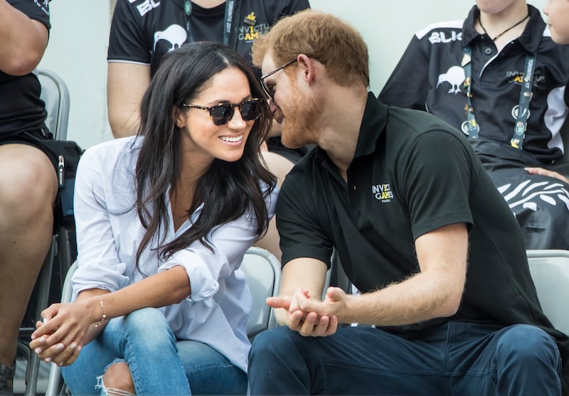 Harry and Meghan at the wheelchair tennis in Toronto, Canada, in 2017