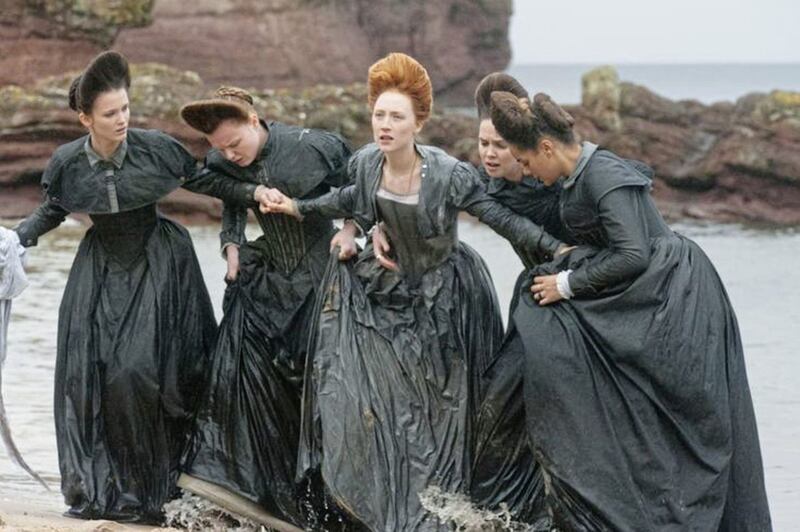 The &#39;Five Marys&#39;, including Saoirse Ronan, centre, and Eileen O&#39;Higgins, second right, in Mary Queen of Scots 