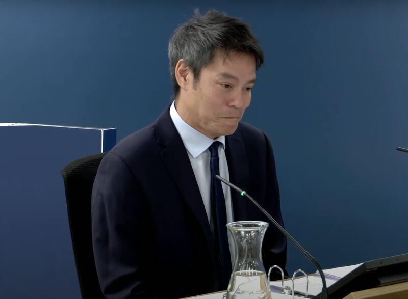 Kevin Fong gave evidence to the inquiry earlier in the day