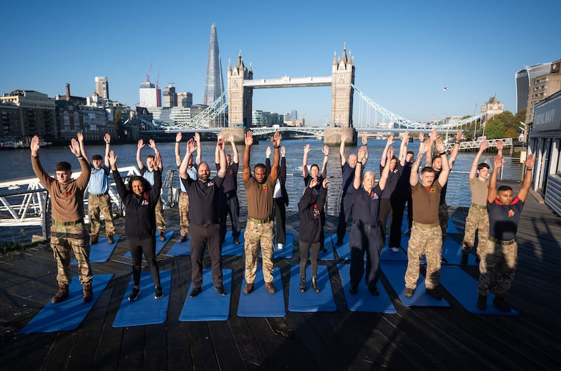 The mindfulness session at St Katharine Docks Marina marked the launch of the Royal British Legion Poppy Appeal 2024