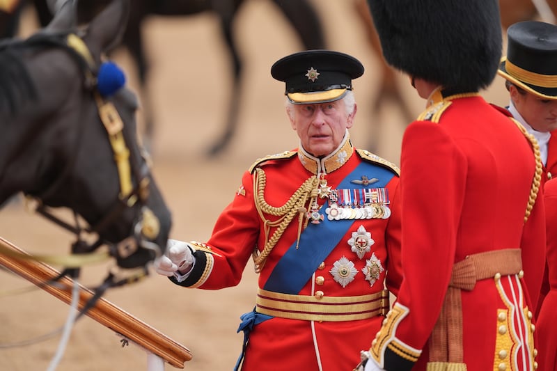 The King at the Trooping the Colour ceremony in June