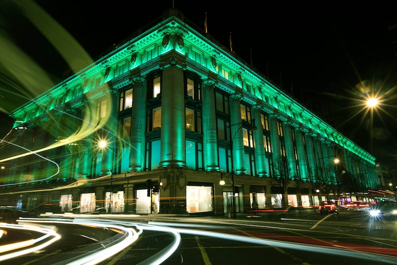 Selfridges in London joined Tourism Ireland’s Global Greening initiative (Tourism Ireland/PA)