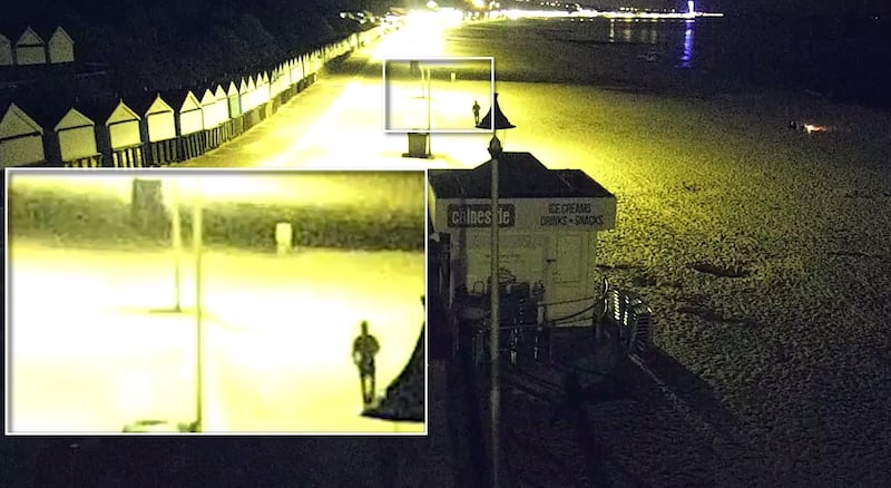 Screengrab from CCTV footage of a man said to be Nasen Saadi walking along the promenade on Bournemouth seafront