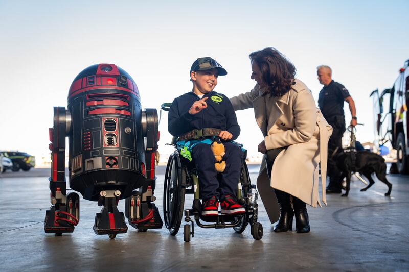 Shirley Ballas speaks with Alex Knowles, nine, from Morecambe