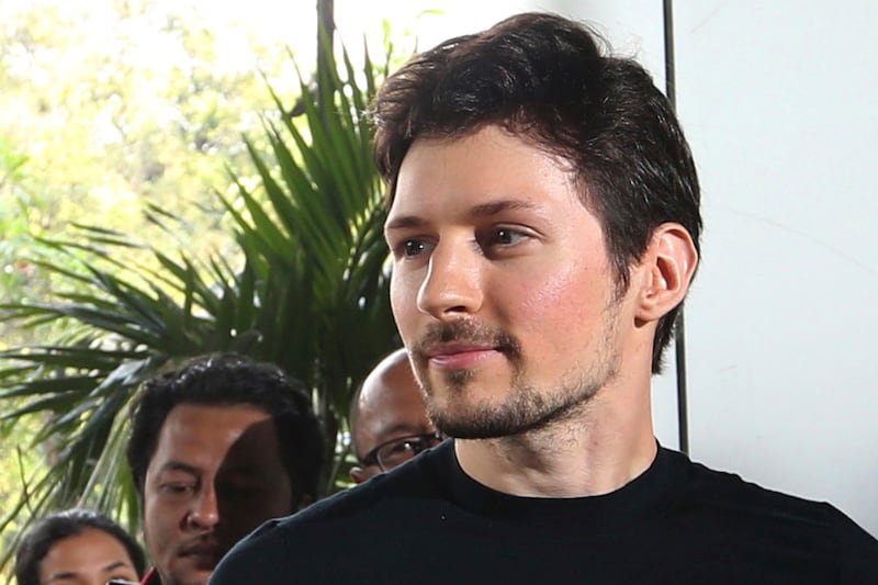 Telegram co-founder Pavel Durov appears at an event in Jakarta, Indonesia in 2017 (Tatan Syuflana/AP)