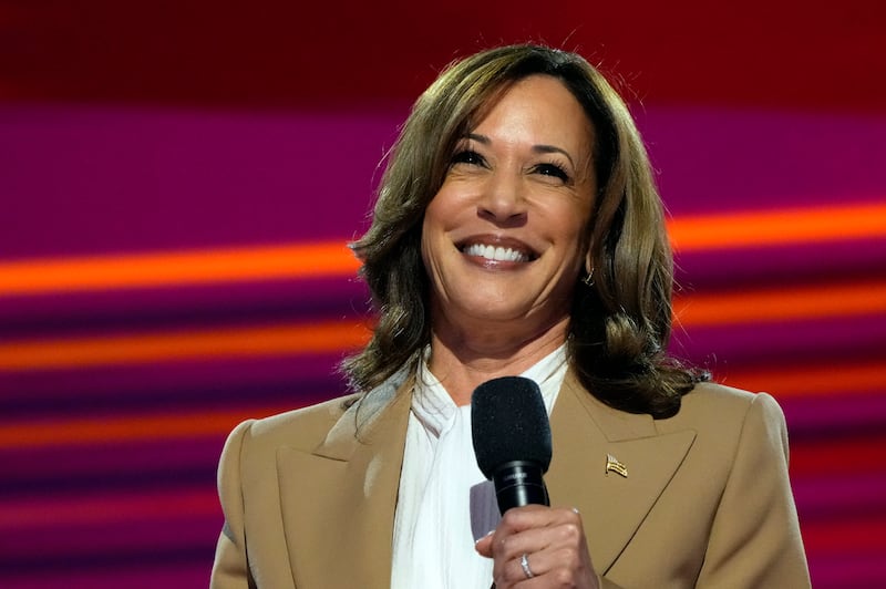 Democratic presidential nominee Vice President Kamala Harris on day one of the DNC (Jacquelyn Martin/AP)