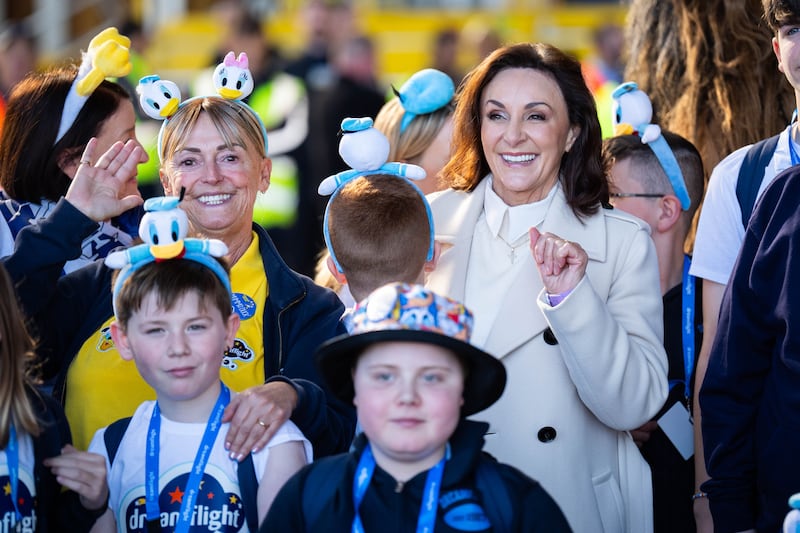 Shirley Ballas saw the children off at Heathrow Airport