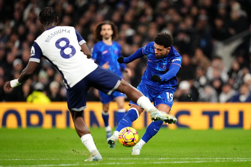 Jadon Sancho scores Chelsea’s first goal