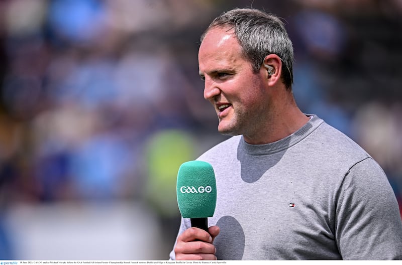 Michael Murphy on punditry duty last summer with GAAGO. It's hard to adjust to the idea that he's not playing for Donegal any more. Photo: Ramsey Cardy/Sportsfile