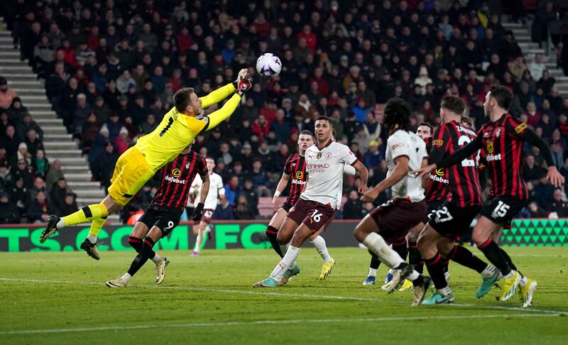 Bournemouth goalkeeper Neto punched the ball clear