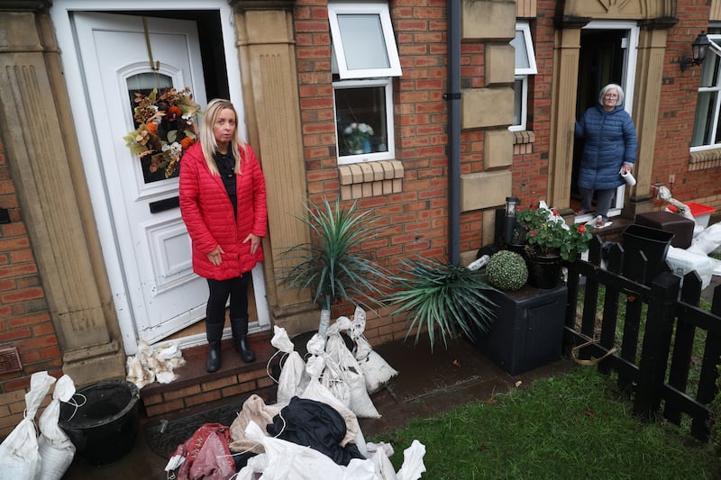 Sand bags flooding Co Tyrone coalisland