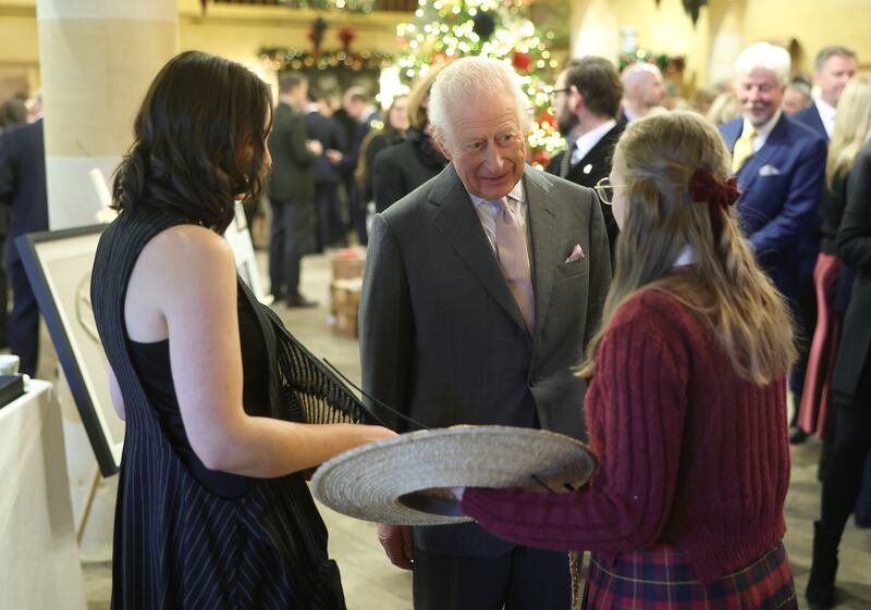 Charles speaks to millinery students from the King’s Foundation’s