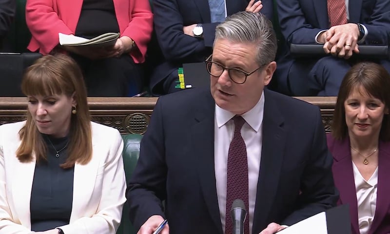 Prime Minister Sir Keir Starmer speaking during Prime Minister’s Questions in the House of Commons (House of Commons/UK Parliament)