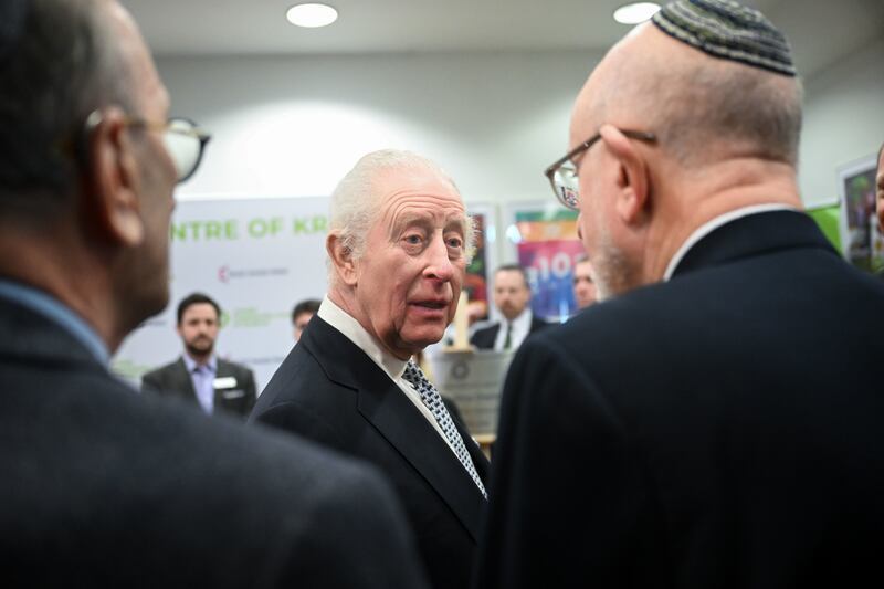 The King during his visit to the Jewish Community Centre in Krakow