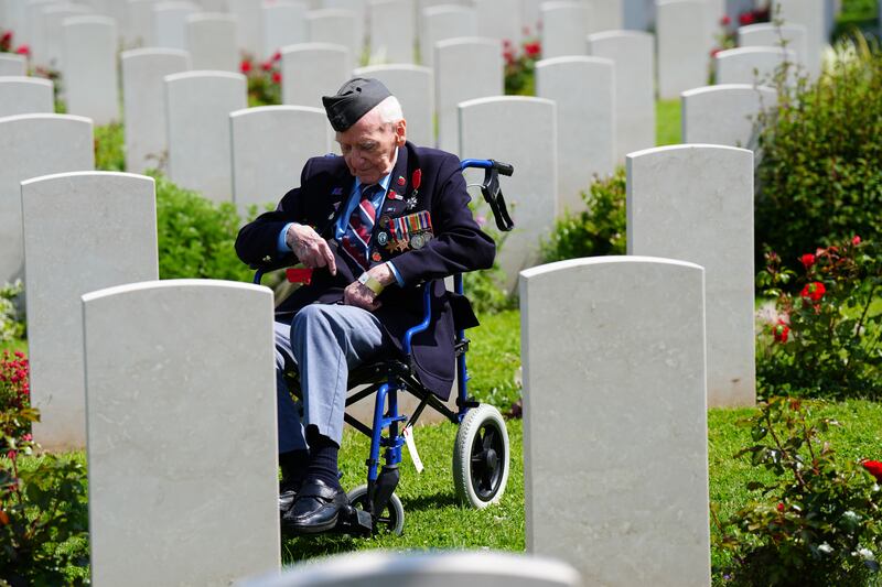 Mr Morgan visited the Bayeux War Cemetery ahead of the service of commemoration