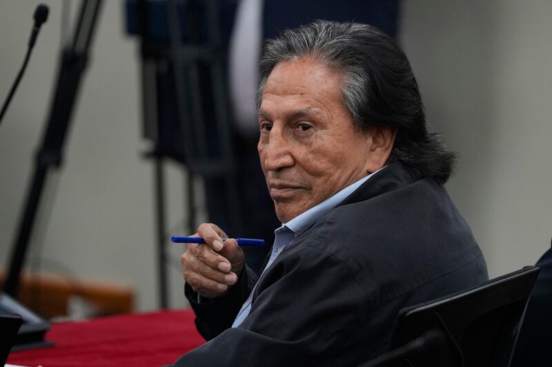 Toledo at a court session where a judge ruled against him in his corruption case in Lima (Guadalupe Pardo/AP)