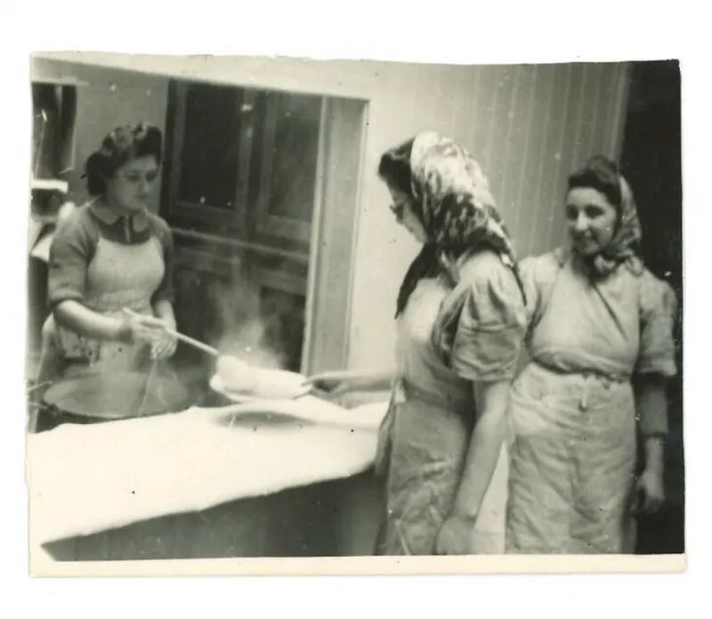 Refugees working in the kitchen at Millisle Farm