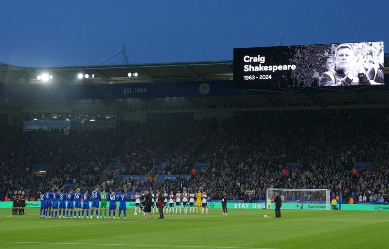 The teams paid their respects to Craig Shakespeare before kick-off