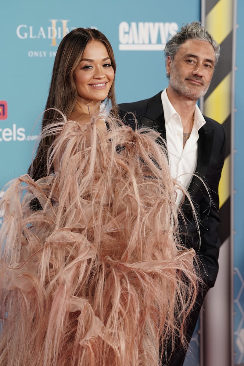 Rita Ora and Taika Waititi attending the MTV Europe Music Awards 2024