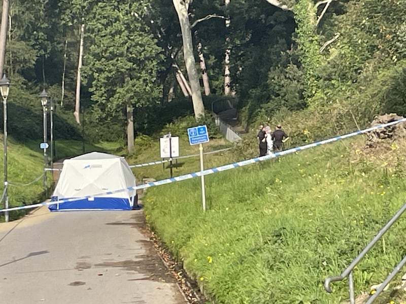 A police forensics tent at the scene at Boscombe Chine Gardens, where some of Simon Shotton’s remains were found