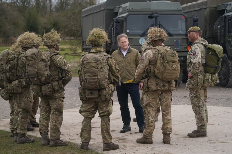 Defence Secretary Grant Shapps visits Catterick Garrison, in North Yorkshire, to tour the base and meet troops