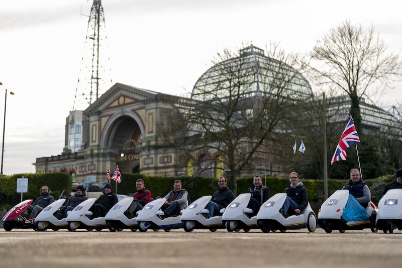 The Alexandra Palace in the background as the C5 enthusiasts line up