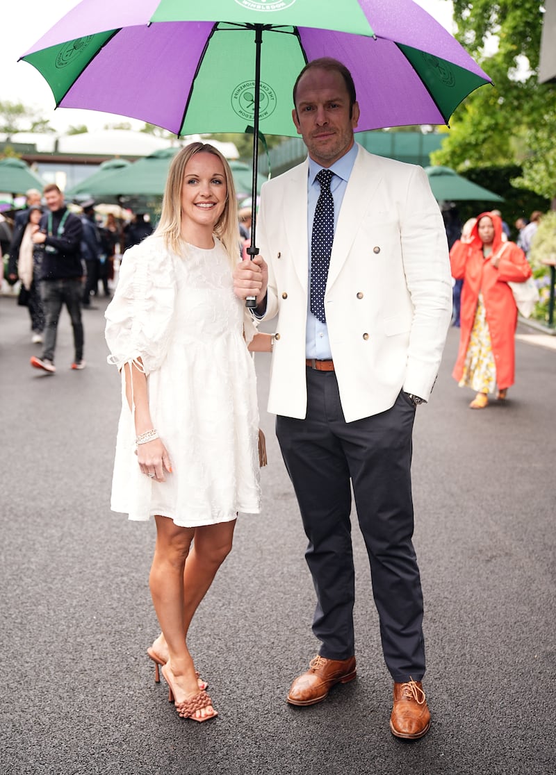 Jones and wife Anwen at the recent Wimbledon Championships