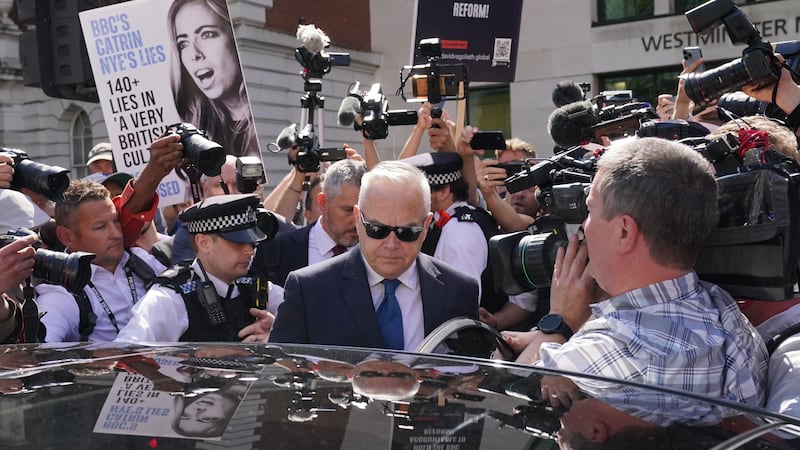 Former BBC broadcaster Huw Edwards leaves Westminster Magistrates’ Court, London